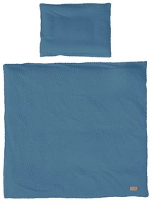 Lenjerie de pat pentru copii albastră pentru pătuț 80x80 cm Seashells – Roba