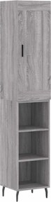 vidaXL Dulap înalt, gri sonoma, 34,5x34x180 cm, lemn prelucrat