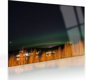 Tablou pe sticlă cu aurora borealis (70x50 cm)