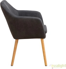 Scaun elegant, tapitat cu microfibra gri vintage Supreme