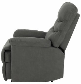 Fotoliu reglabil masaj, material textil catifea gri, LAMBERT