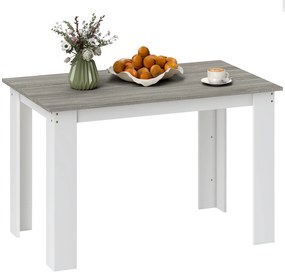 HOMCOM Masă Modernă de Dining pentru 4-6 Persoane 120x69x75 cm Gri și Alb | Aosom Romania