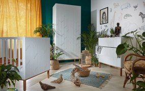 Patut copii Toteme botanic alb/stejar 70x140 cm