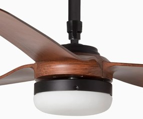 Lustra cu Ventilator si telecomanda PUNT M LED negru/nuc