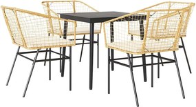 vidaXL Set mobilier de grădină cu perne 5 piese maro sticlă polirattan