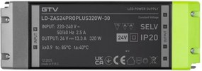 Transformator Pro+ GTV pentru bandă LED, 320W, 24V, IP20 320 W, 240 V, Plastic