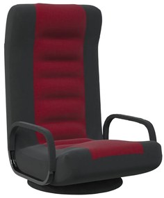 Scaun de podea pivotant, negru si rosu vin, material textil 1, black and wine red