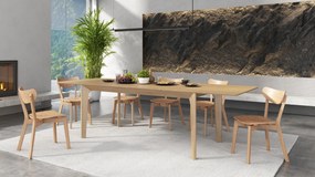 Mazzoni BARI Stejar Natural 180x90 cm (+2 inserții 45 cm) - MASĂ DE LEMN ÎN STIL JAPONEZ/SCANDINAV EXTENSIBILĂ PÂNĂ LA 270 cm!