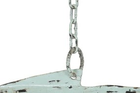 Decorațiune de perete tip pește, stil marin decorativ, culoare albastru deschis, din metal, „Fish”