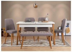 Set masă scaune Senteago (pentru  persoane) (Pin atlantic + alb + gri). 1106427