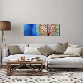 Tablou - Copac în fața soarelui (cu ceas) (90x30 cm)