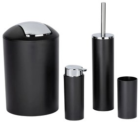 Set de accesorii de baie negru din plastic Calvo – Wenko