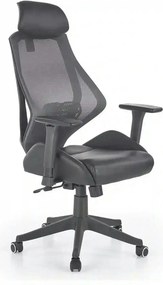 Scaun de birou HASEL, gri, piele ecologica/plasa, 68x78x110/118 cm
