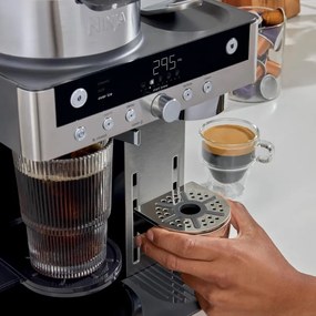 Aparat de cafea 2in1 Ninja Prestige CFN802EU, 1650 W, 19 bar, 1,8 L, 10 lungimi, 3 moduri, DualBrew, Nespresso, Negru/Otel inoxidabil