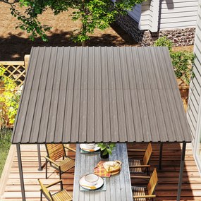 Outsunny Set 12 Panouri de Schimb 129x45 cm pentru Căsuțe de Grădină din Oțel Galvanizat Gri | Aosom Romania