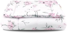 Baby Nellys 2-dílná pat de copil setat cu căptușeală, Flamingo - roz 135x100