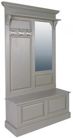 Cuier de perete gri, din lemn de pin, cu aspect clasic, Porte Manteau