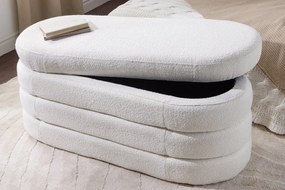 Bancheta cu spatiu de depozitare, Tesatura Boucle, VOQUE 115cm