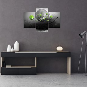 Tabloul cu bile abstracte verzi (90x60 cm)