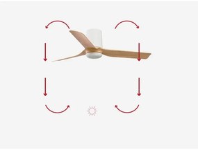 Ventilator de tavan FARO 33833 MINI PUNT TUB S maro/alb d. 90 cm + telecomandă