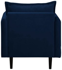 Fotoliu albastru închis cu tapițerie din catifea Juli – Ropez
