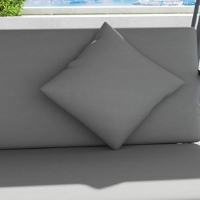 Outsunny Balansoar de grădină convertibil 3 locuri Înclinare Acoperiș reglabil Saltea 200 x 125 x 170 cm metal Polyester Gri deschis | Aosom Romania