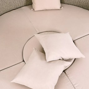 Deuba Sezlong de ratan de gradina LAZY - crem 185 cm