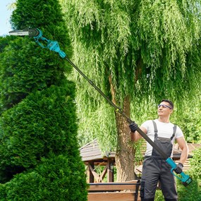 Outsunny Mini troncăouă uzdingțăță 8 polec 6000mAh 580W elăguęu un fil pour branches și jardin perche telescopique bleu | Aosom Romania