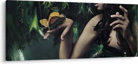 Tablou - Femeia grațioasă cu fluture (120x50 cm)