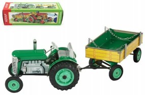 Tractor Zetor cu pat plat verde aprins o cheie de metal 28cm Kovap într-o cutie