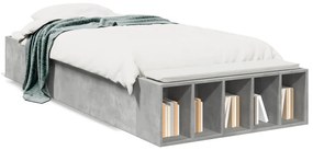3280611 vidaXL Cadru de pat, gri beton, 90x200 cm, lemn prelucrat