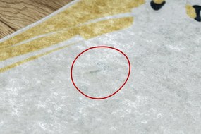 ANDRE 1097 covor lavabil Abstracțiune anti-alunecare - alb / galben - SECUNDAR-COTATI PRODUSUL