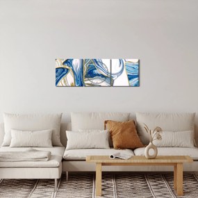 Tablou - Valuri de marmură (cu ceas) (90x30 cm)