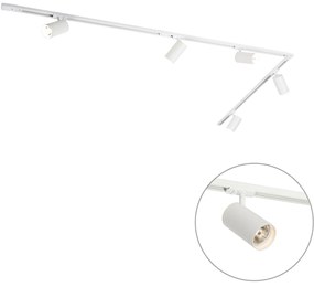 Sistem de iluminat cu șină modern cu 5 spoturi albe monofazate GU10 70mm - Iconic Jeana Luxe