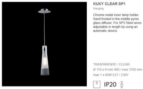 Pendul transparent design italian, KUKY CLEAR SP1 023021