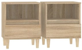821801 vidaXL Noptiere, 2 buc., stejar sonoma, 40x35x50 cm