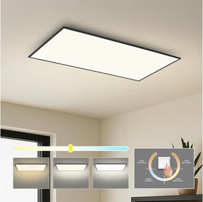 Brilagi - Plafonieră LED SLIMFRAME 80W/230V, 120x60 cm, 3000/4000/6000K, negru