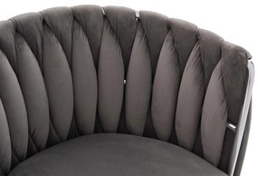 Set de 2 scaune pivotante din catifea, Gri | Aosom Romania