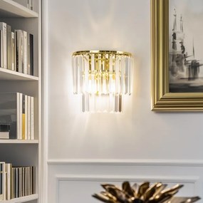 Aplică de cristal Brilagi MOZART 2xE14/40W/230V auriu