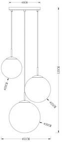 Lustra cu 3 pendule design modern Varus maro, chihlimbar