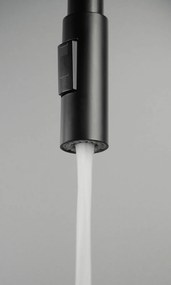 Pipa flexibila pentru baterie bucatarie, cu 2 functii, negru, Deante Luno Negru