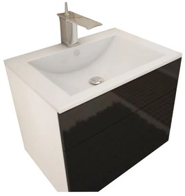 OFERTA Dulap alb pentru lavoar MASON BL13, negru lucios HG calitatea II