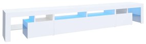Comode TV cu lumini LED, alb 1, Alb, 260 x 36.5 x 40 cm