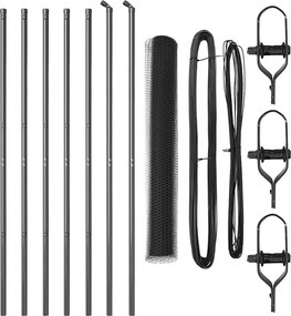 vidaXL Stâlp de gard. Gri 10 x 1,4 m (plasă de 25 mm) Oțel și PVC