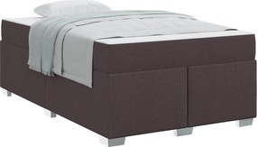 vidaXL Cadru de pat cu saltea Maro închis 120 x 190 cm țesătură