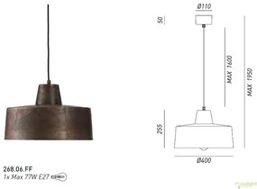 Pendul design minimalist Industrial Style, diam.40cm, Officina 268.06.FF