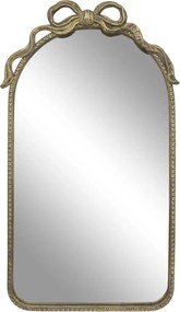 Oglindă decorativă din metal cu finisaj auriu antichizat, cu decor tip panglică, 95x56x4 cm, „Éloise"