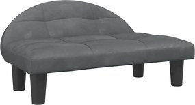 vidaXL Pat de câini, gri închis, 70x52x30 cm, catifea
