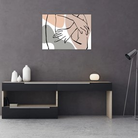 Tablou - Femeie corp linie de artă N⁰2 (70x50 cm)