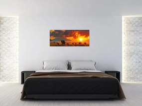 Tablou - Turmă de elefanți (120x50 cm)